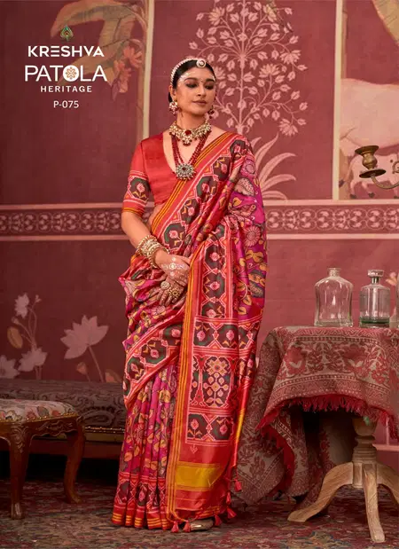 Patola Heritage By Girnar P.V Silk With Weaving Saree Online Wholesale